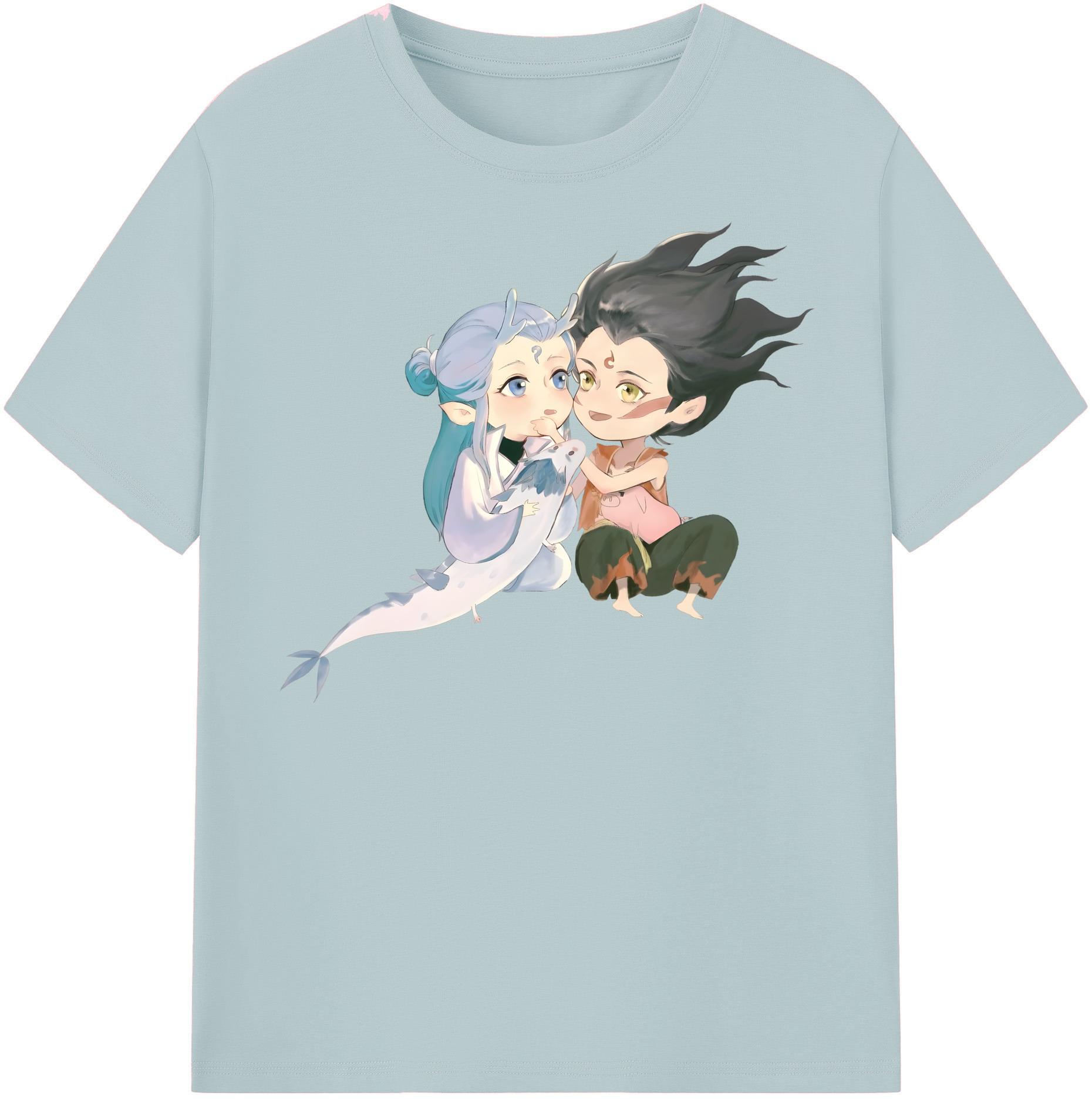 （画像用） Ne Zha 2 ナタ 魔童の大暴れ 綿100％半袖Tシャツ（フロントプリント）